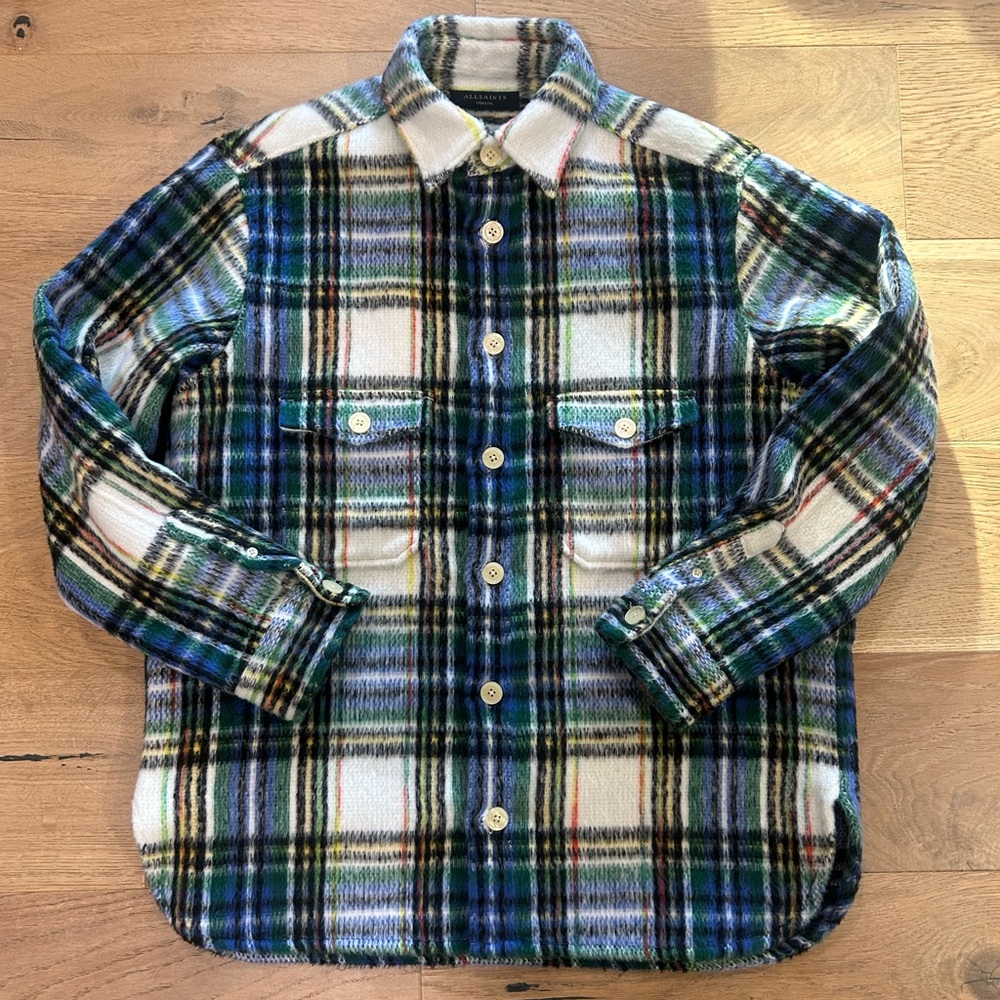 Allsaints Yonkers LS Plaid Button-Up Over Shirt